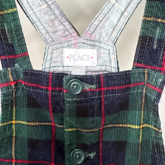 Girls Childrens Place Tartan Plaid Corduroy Dress | Adjustable Straps | Size 12 - Picture 8 of 15